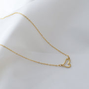 Dainty Heart Necklace for Women — 18K Gold Plated, Minimalist Gold Heart Pendant